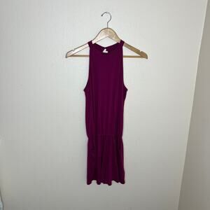 Meroketty Wine Elastic Waist Short Romper Small